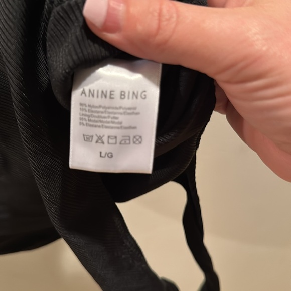 Anine Bing Janelle Black Scoop Neck Women's Bodysuit Large - Picture 5 of 7